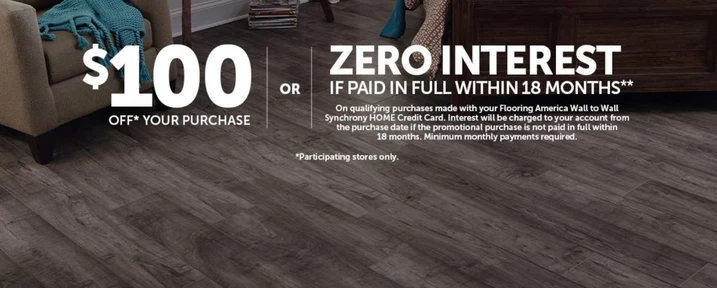 text on image Special Financing available on flooring, with couple on flooring 